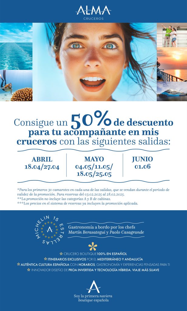 Promoción 50 % de descuento para acompañantes